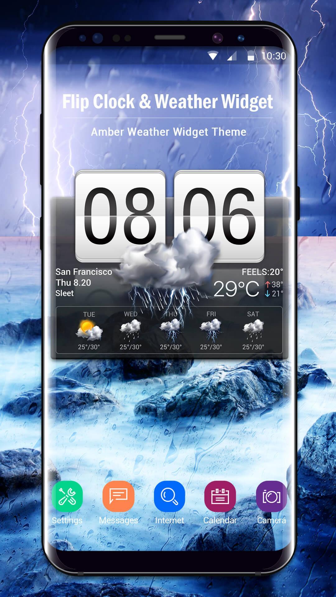 Flip Clock & Weather Widget