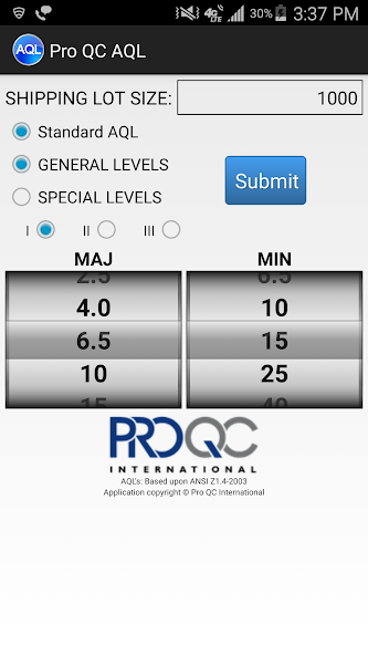 Pro QC - AQL