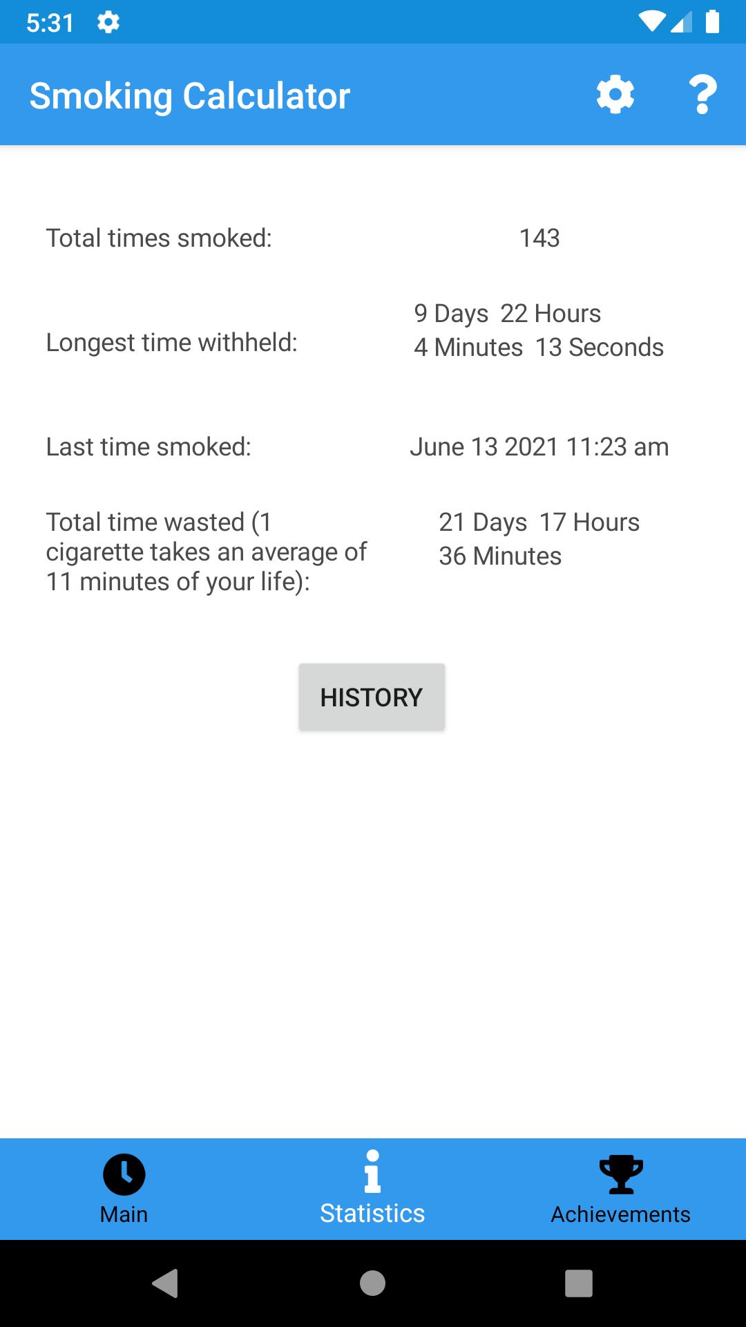 Smoking Calculator