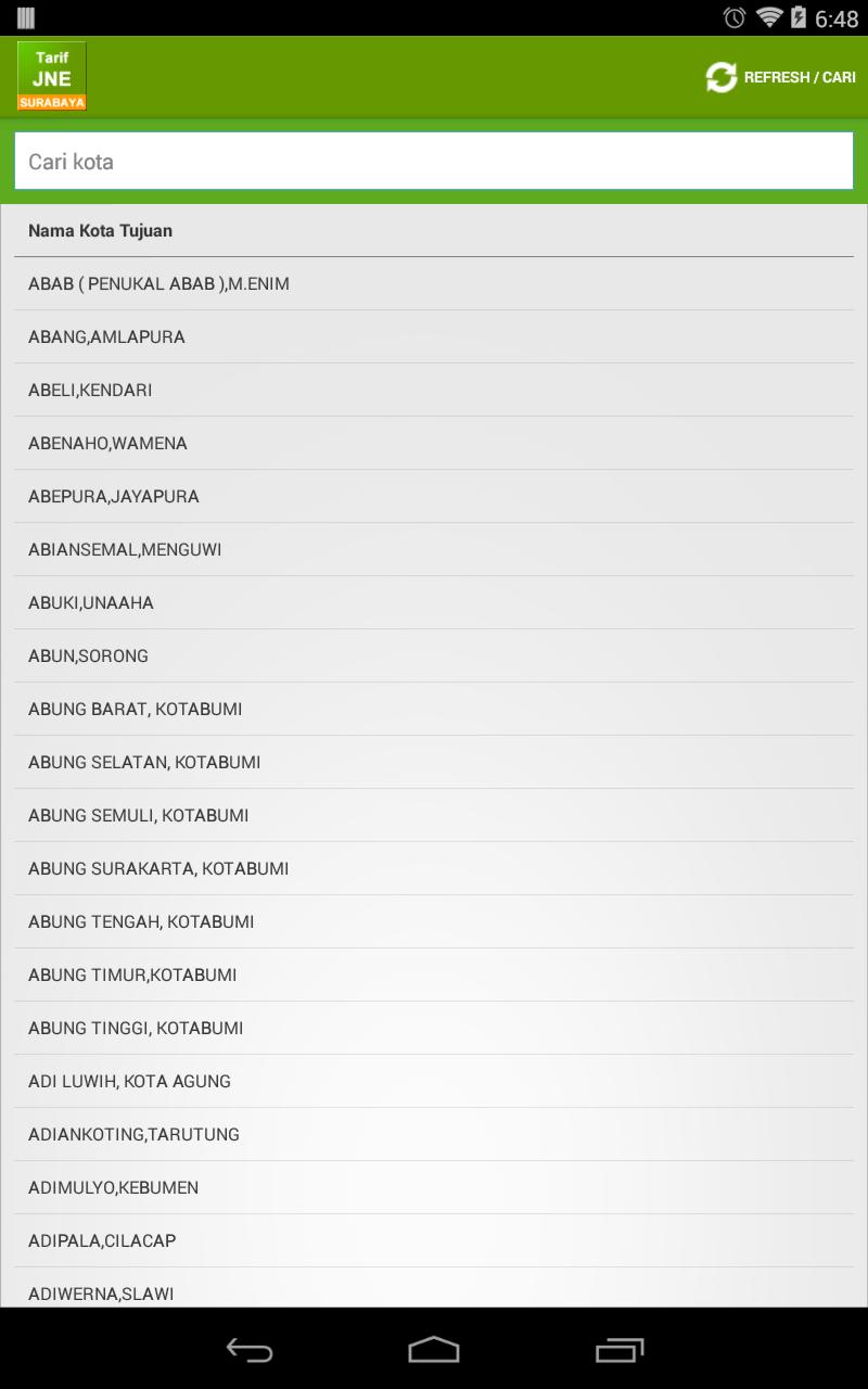 Tarif JNE Surabaya