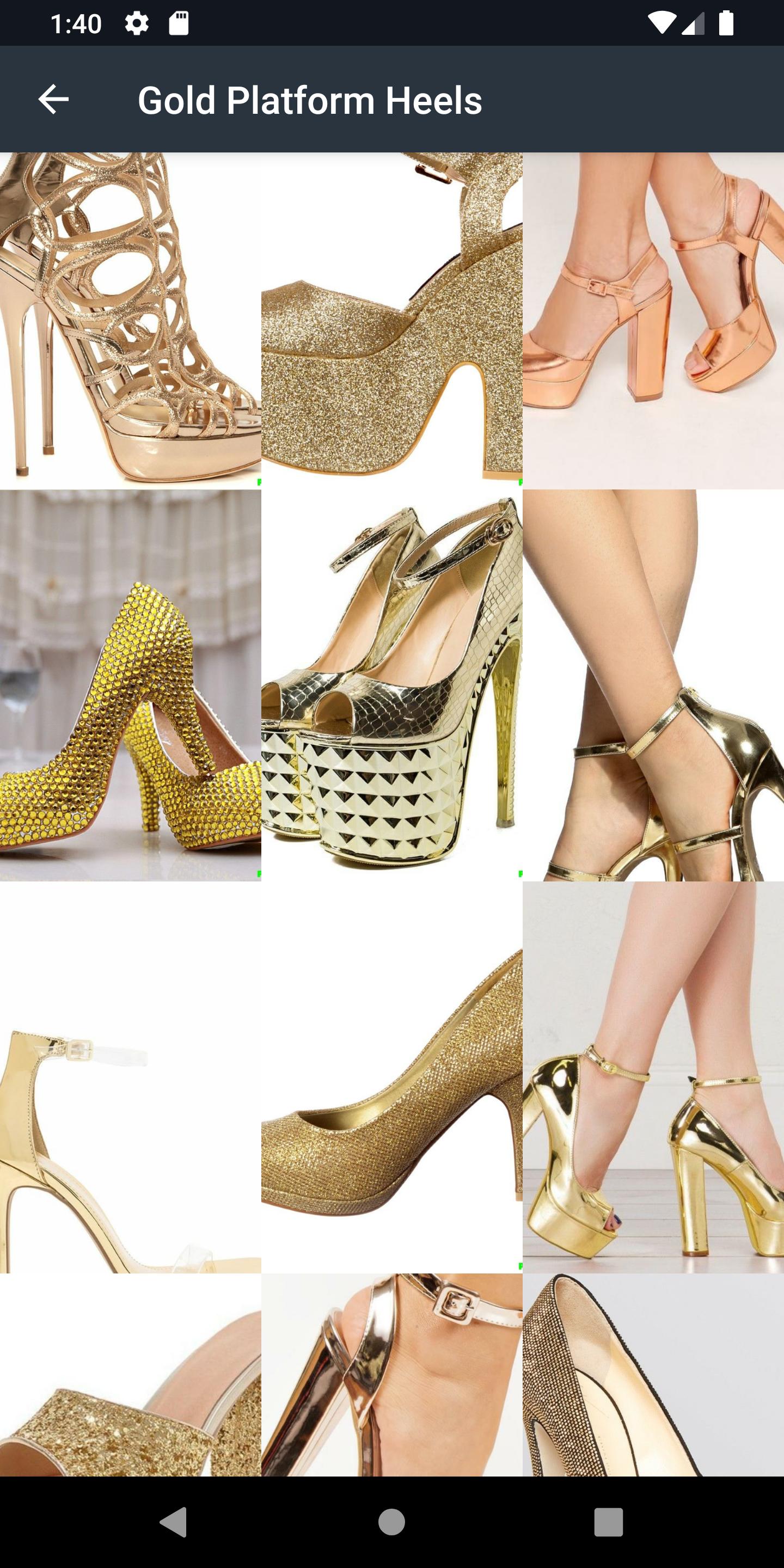 Gold Platform Heels