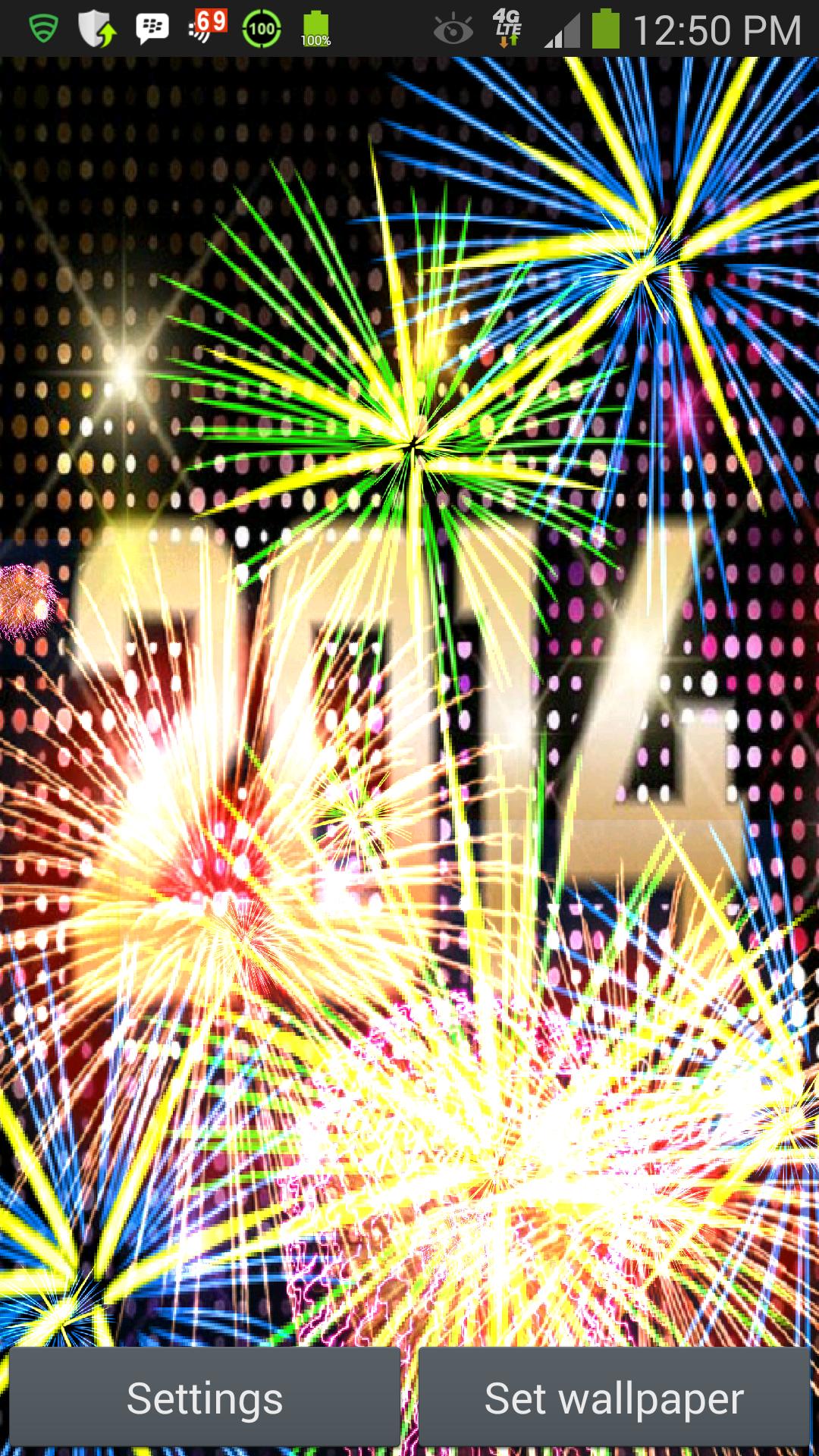 3D New Year Fireworks 2015 LWP