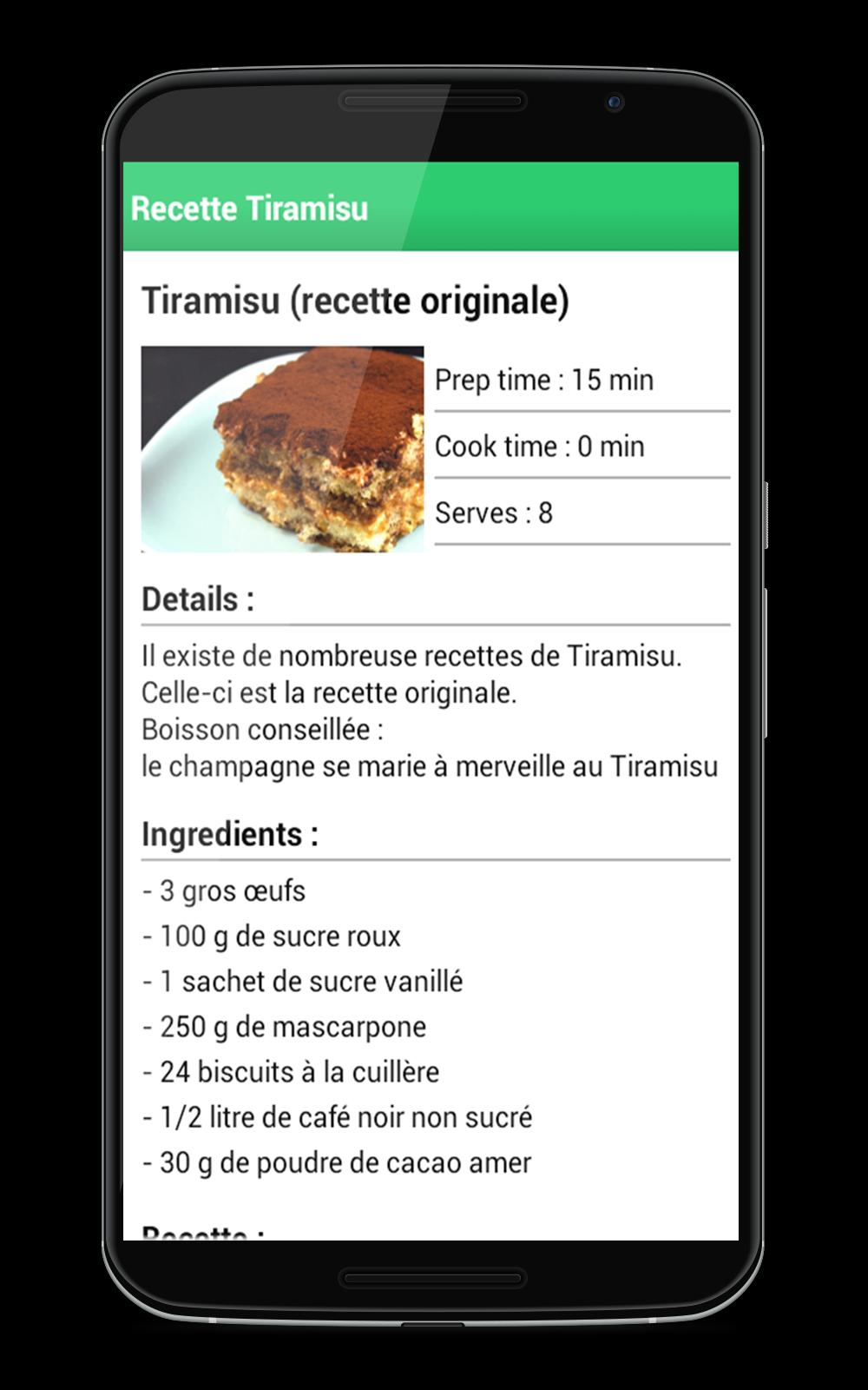 Recette Tiramisu