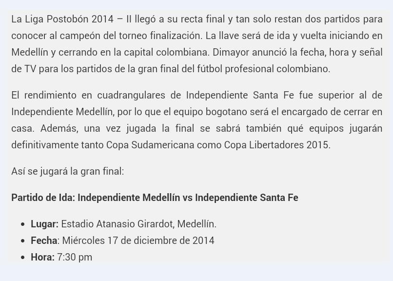 Independiente Santa Fe Noticia