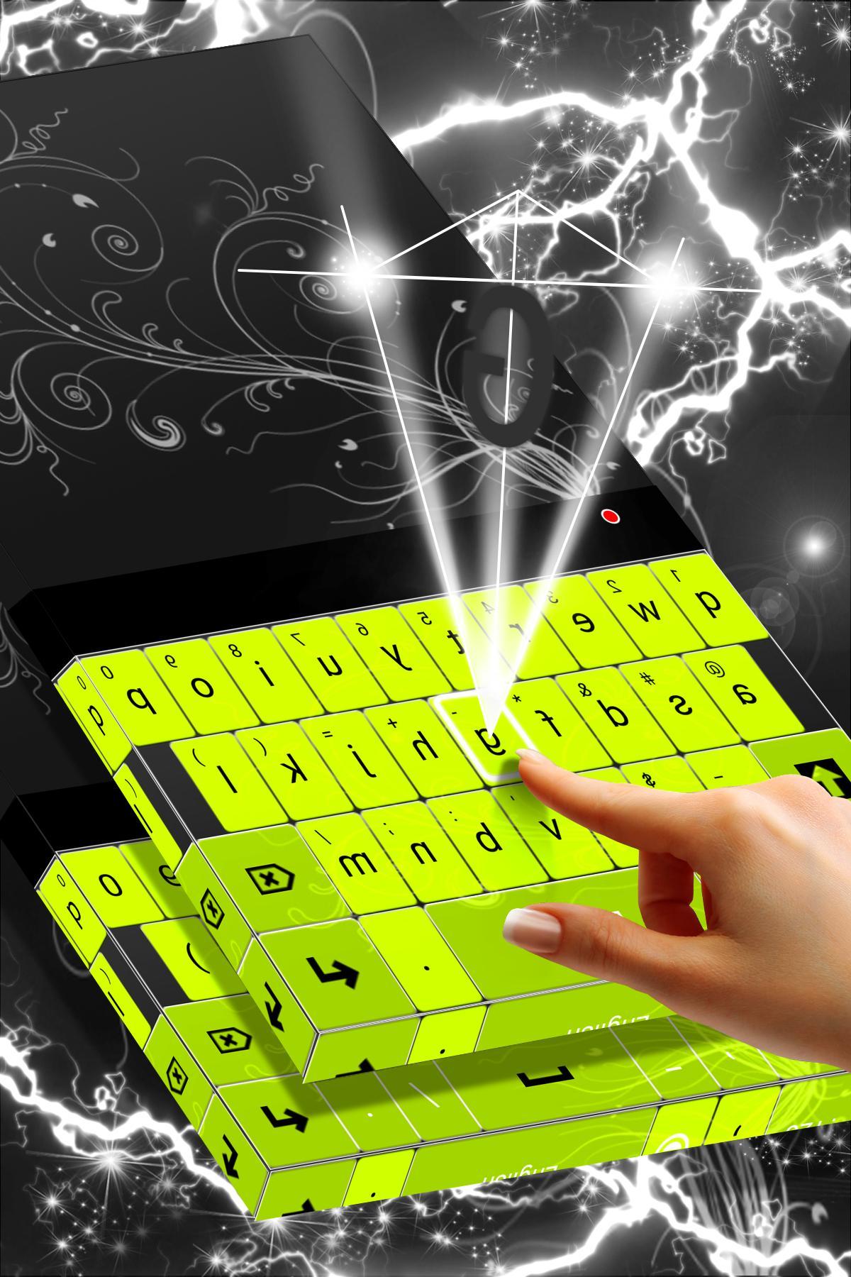 Neon Green Letters Keyboard