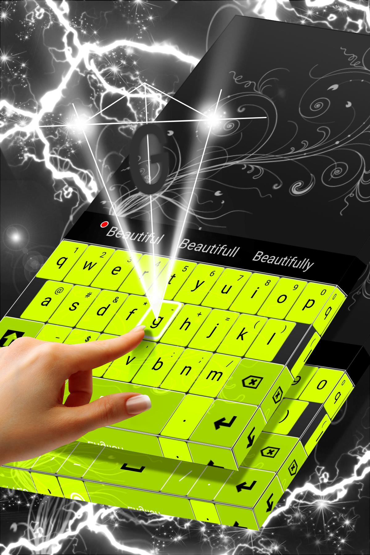 Neon Green Letters Keyboard