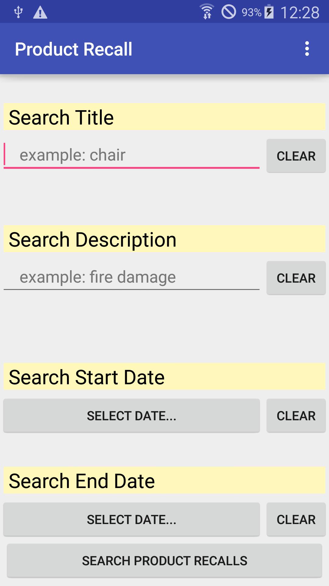Product Recall Search