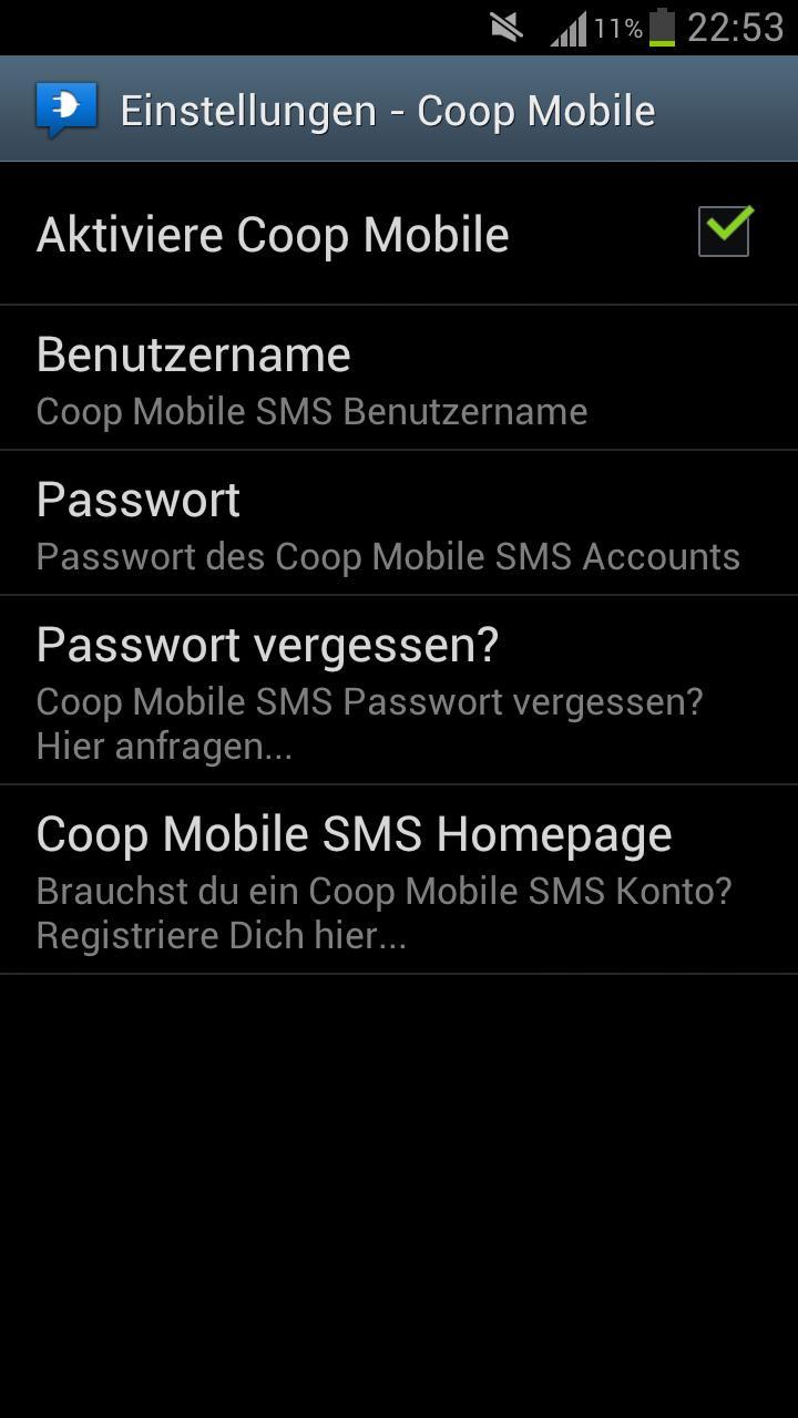 WebSMS: Coop Mobile Connector