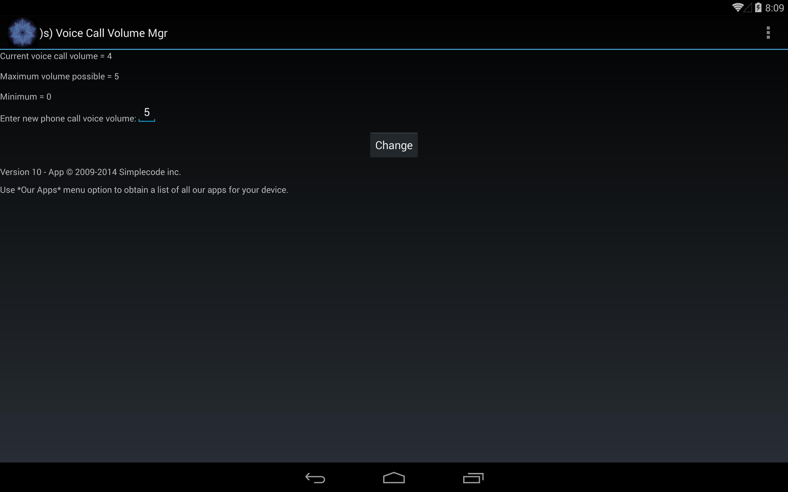 )s) Voice Call Volume Mgr
