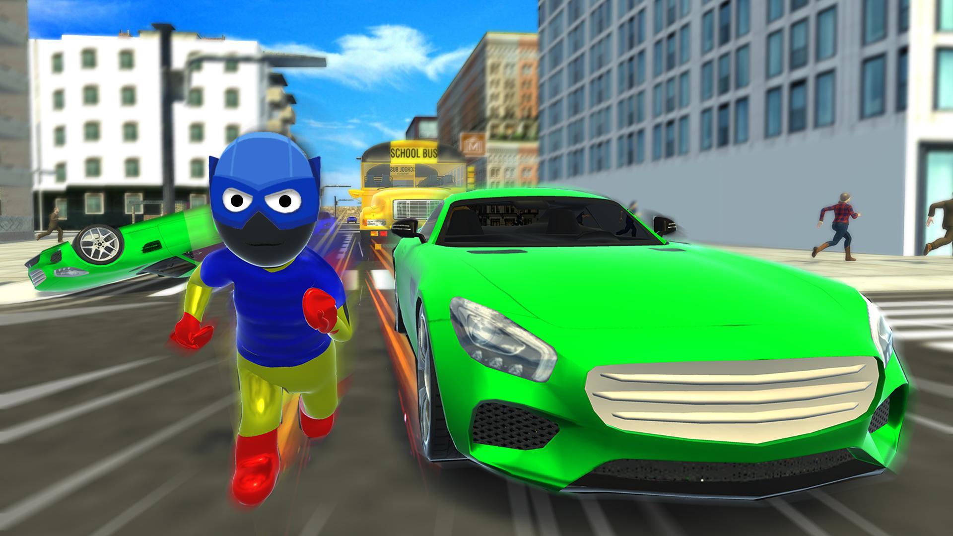 Flying Stickman Hero Games Crime Gangster Chase