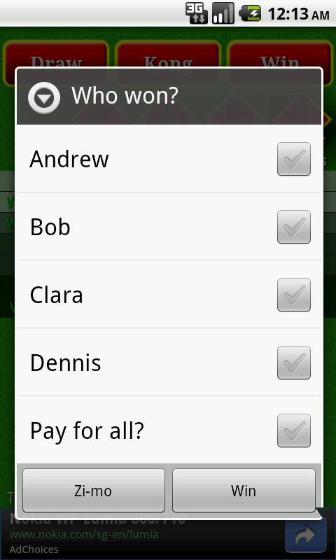 SG Mahjong Scorekeeper
