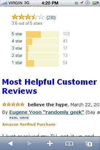 UN65ES8000 3D LED HDTV Reviews