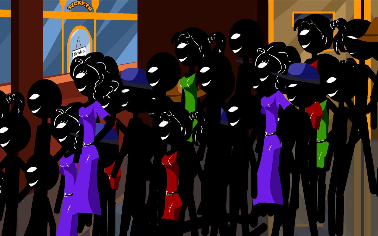 Stickman. Bloody cinema ticket