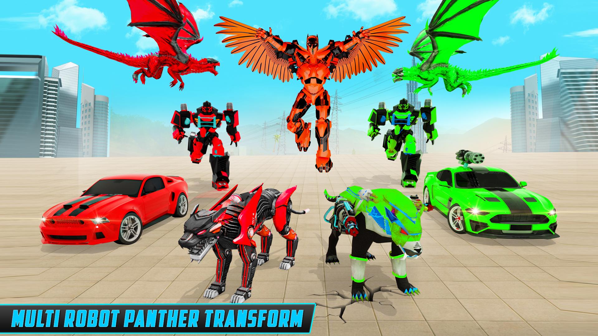 Panther Robot Police Car Games