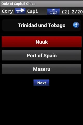 Quiz of Capital Cities