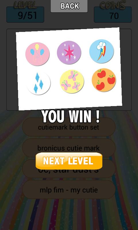 Cuties Mark Choice Quiz Game