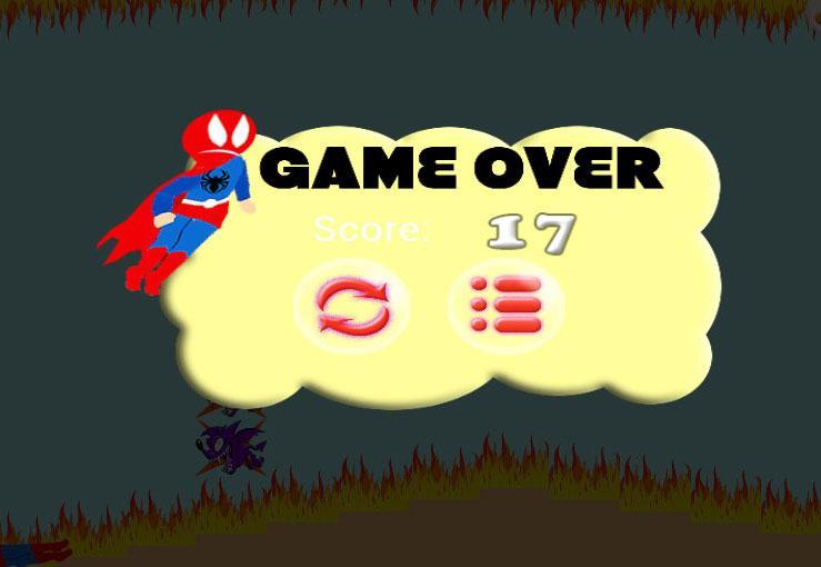 Spider hero man flying game