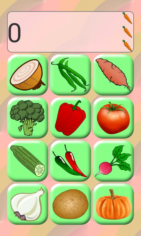 Veggie Memory & Matching Game