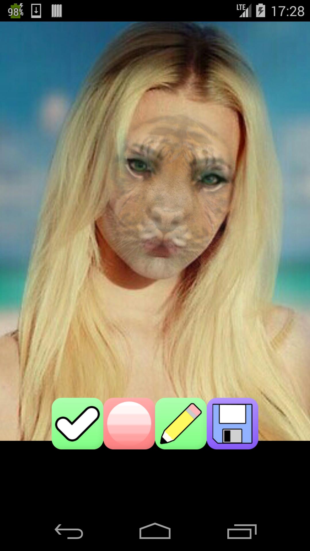 add tiger face to picture