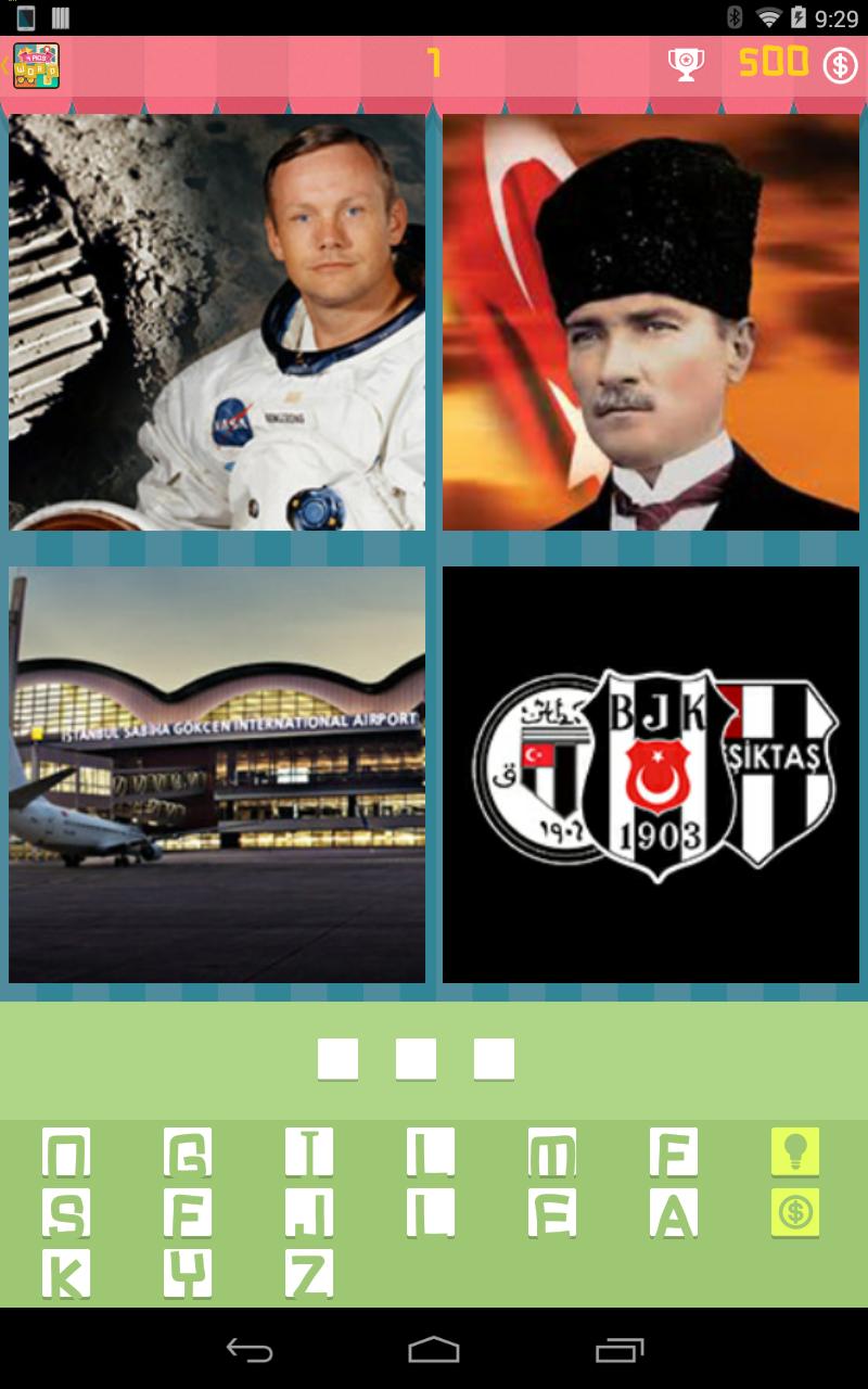 1 Kelime 4 Resim Oyunu